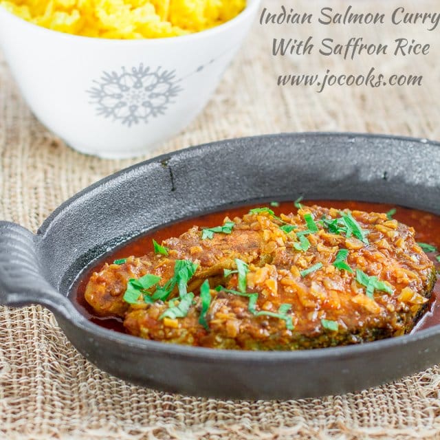 Indian Salmon Curry with Saffron Rice