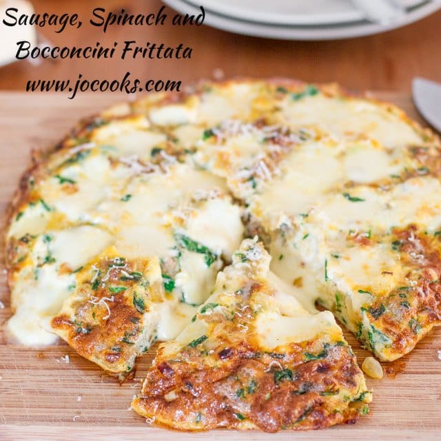 Sausage, Spinach and Bocconcini Frittata