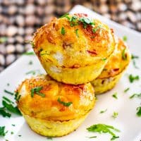 egg muffins stacked on a plate