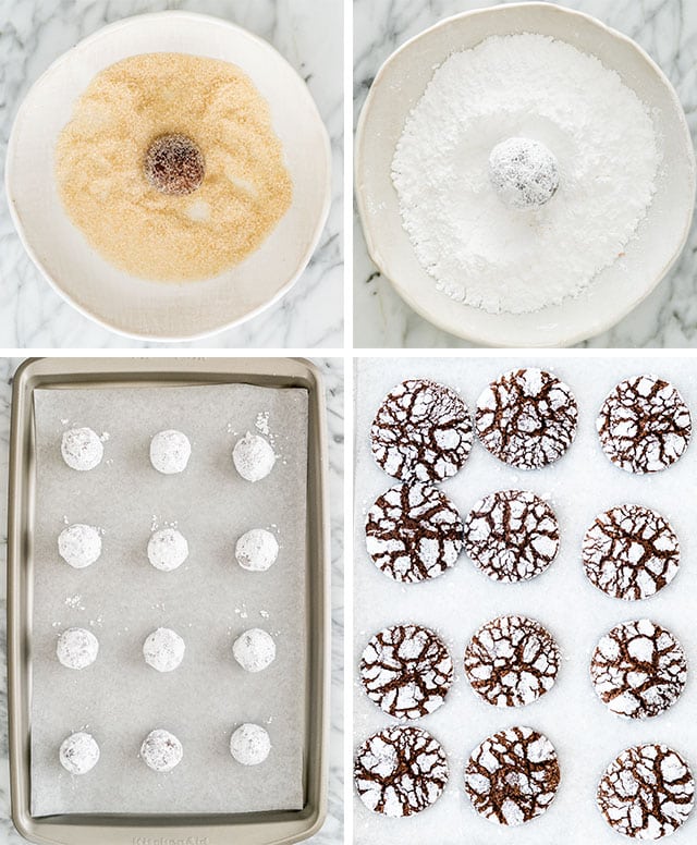 Chocolate Crinkle Cookies process shots