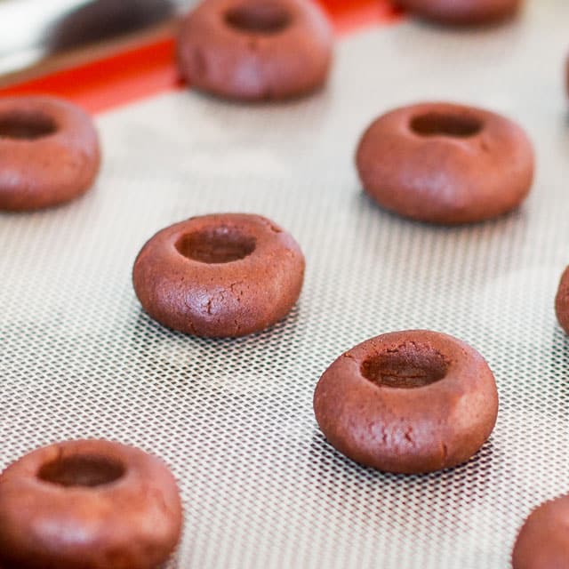 Process shot of making Chocolate Fudge Cherry Cookies