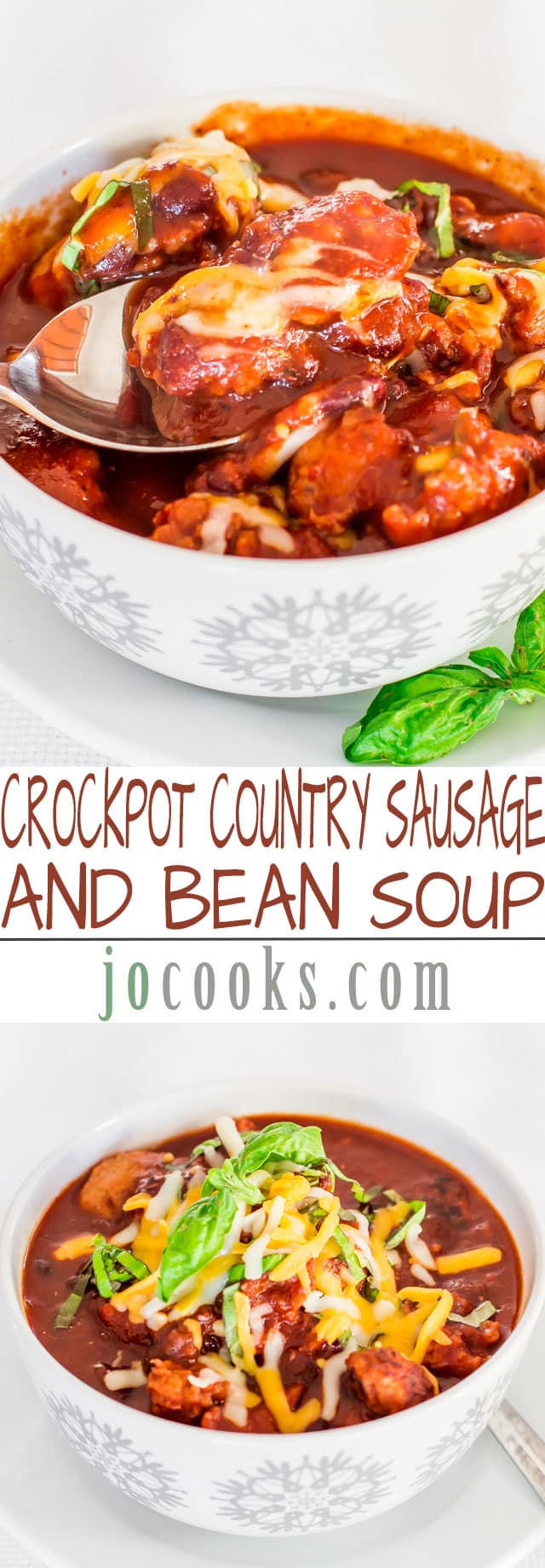 Crockpot Country Sausage and Bean Soup collage