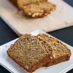 slices of whole wheat banana nut bread on a plate