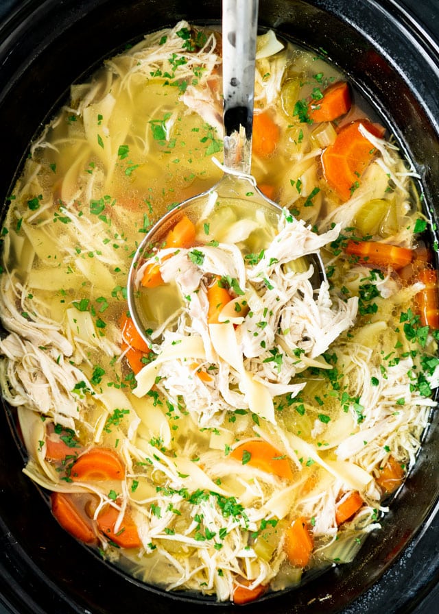 chicken Noodle Soup in a crockpot
