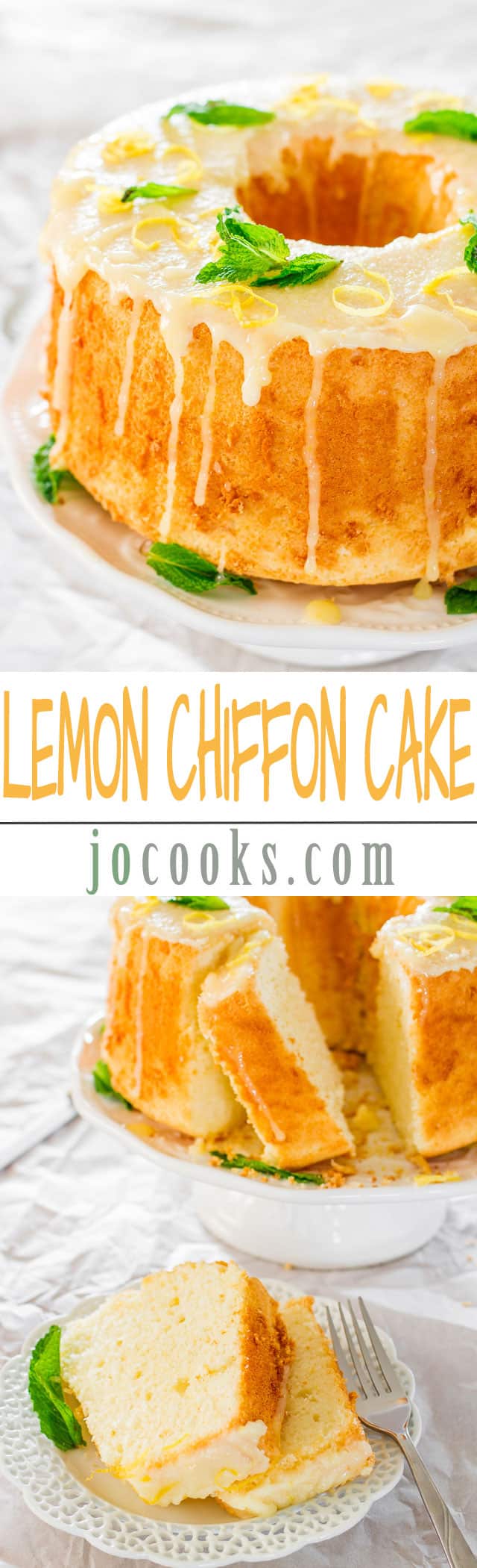 Lemon Chiffon Cake photo collage