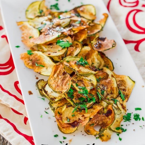 zucchini chips on a plate