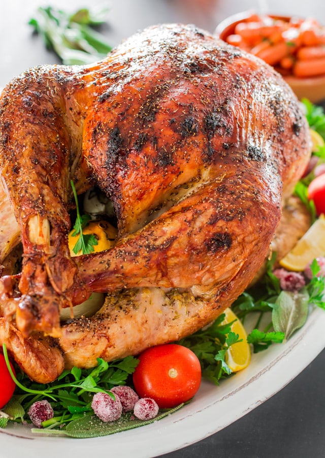 roast turkey on a platter