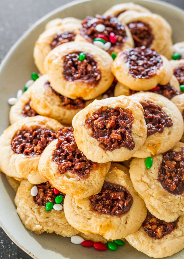 Chocolate Pecan Pie Cookies on a plate