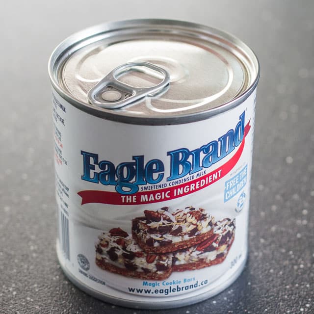 A can of sweetened condensed milk