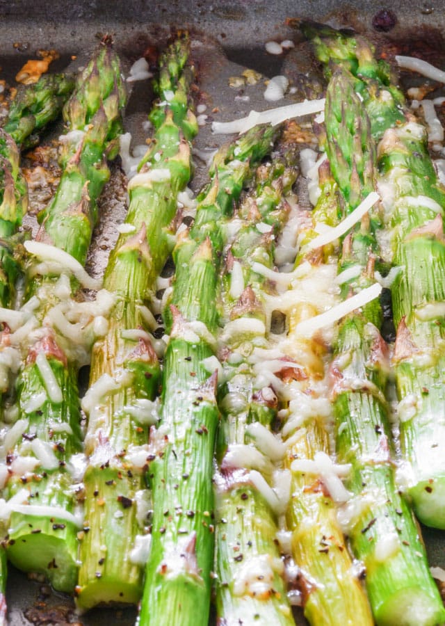 Close up of Roasted Asparagus