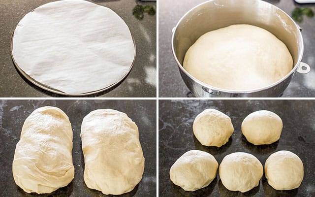 A collage of process shots showing how to make Sunflower Bread