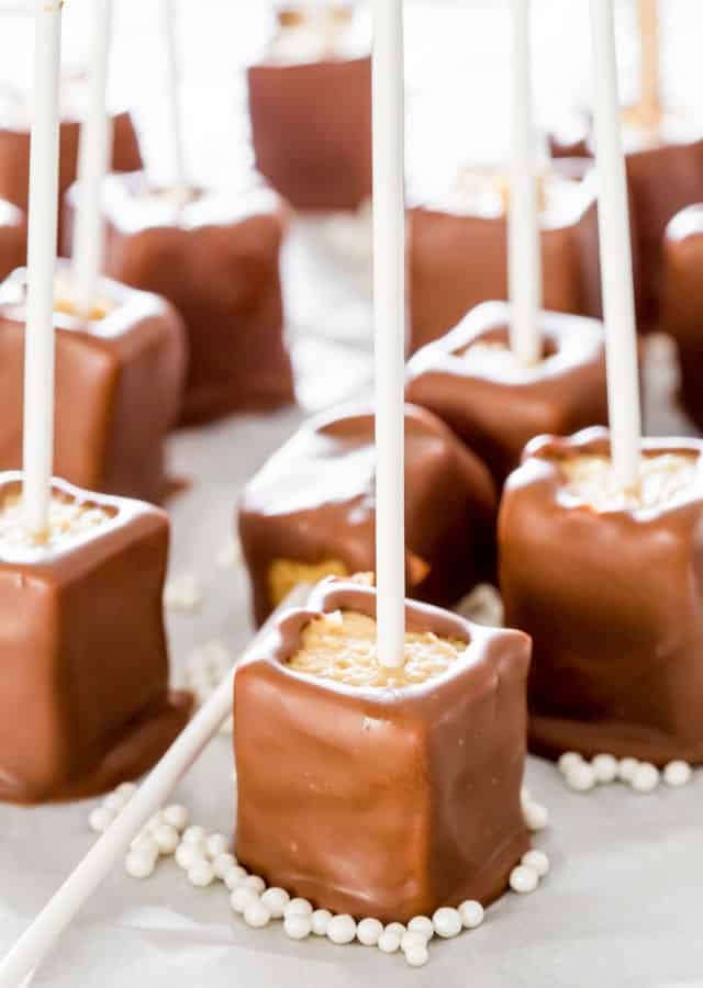 chocolate peanut butter cheesecake pops