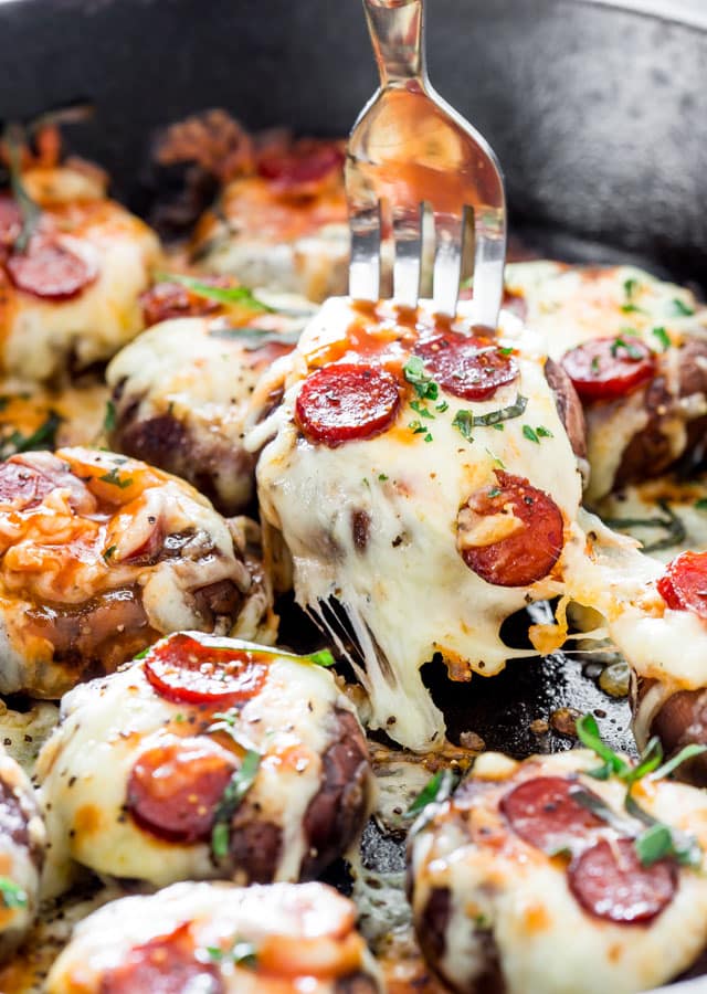 These Pepperoni Pizza Stuffed Mushrooms are so easy and quick to prepare. They make for the perfect appetizer or snack, it's like eating pizza without all those carbs.