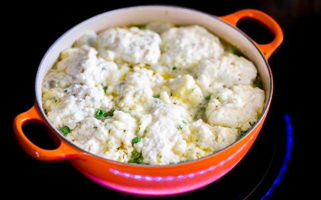 Chicken and Dumplings being cooked