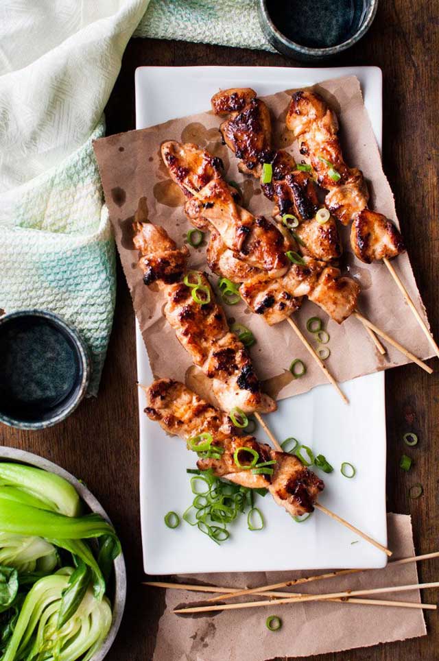 A delicious Asian inspired recipe for Chinese Chicken skewers that's going to knock your socks off! Simple but full of flavor!