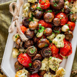 italian roasted mushrooms and veggies on a plate