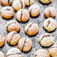 walnut cookies dusted with powdered sugar