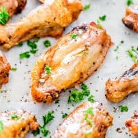 close up shot of salt and pepper chicken wings