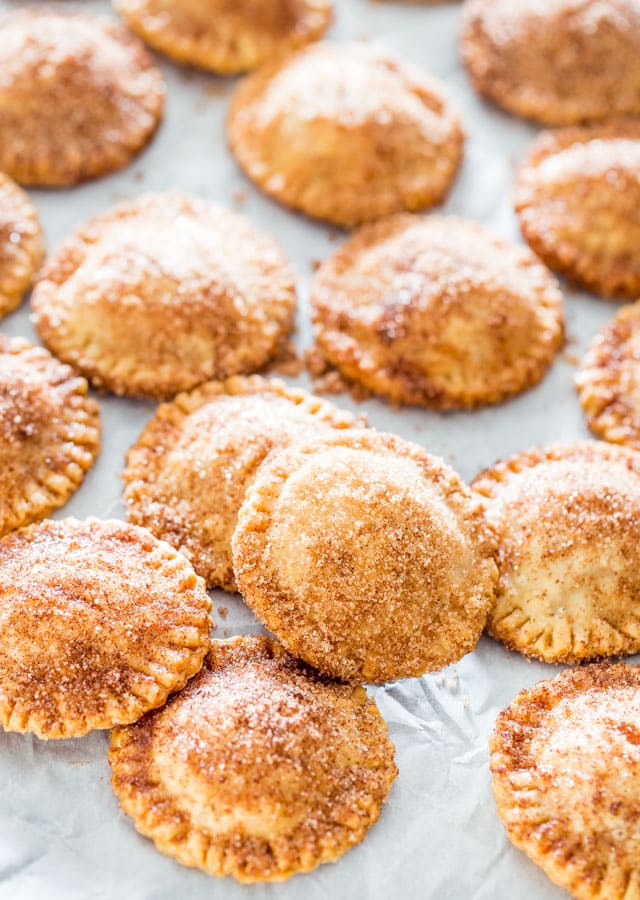 Churro Apple Pie Cookies after being tossed in cinnamon sugar