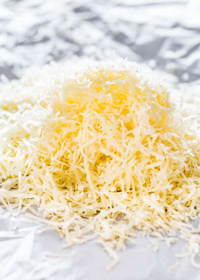 fresh cheese shredded for parmesan pesto twists