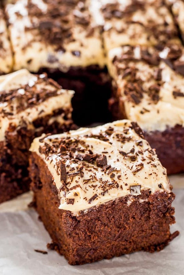 close up shot of a guinness brownie