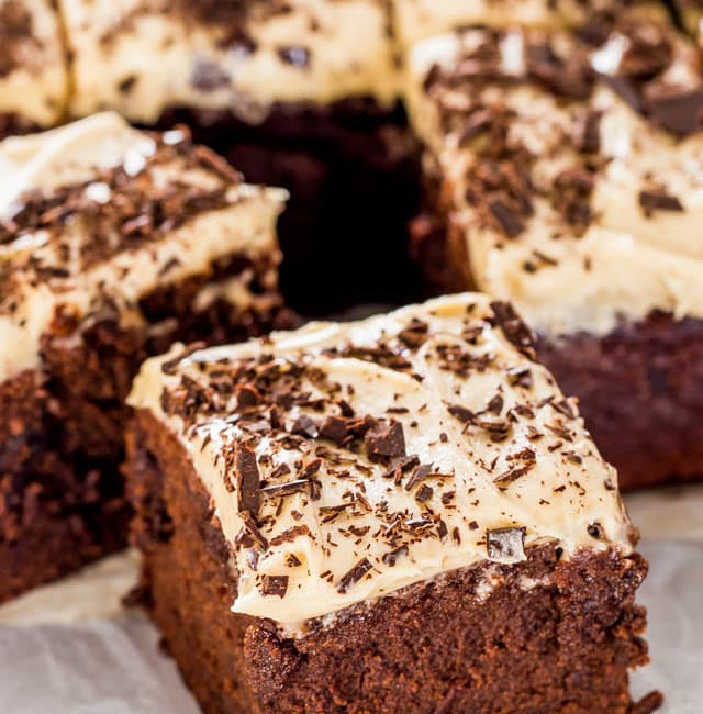 close up shot of a guinness brownie