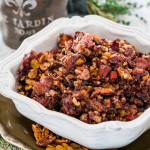 side view shot of port infused nut stuffing