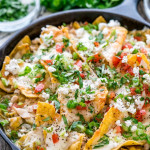 side view shot of tex mex chilaquiles