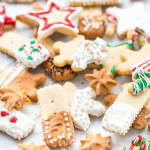 side view shot of christmas decorated lemon shortbread cookies