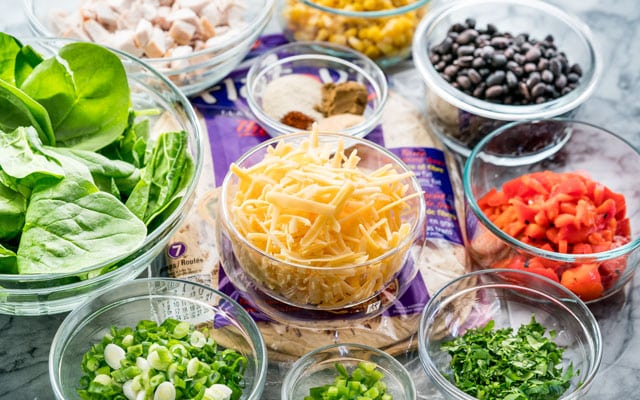Ingredients for Southwestern wraps