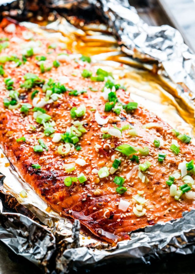 Asian Glazed Salmon in Foil - Jo Cooks