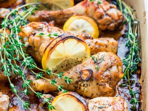 Lemon Garlic Roasted Chicken Legs - Jo Cooks