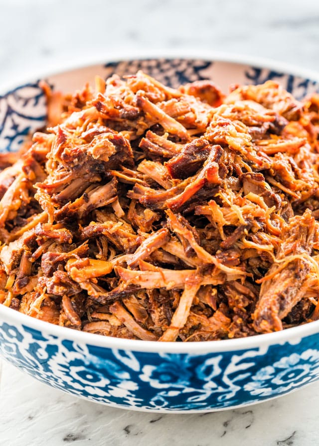 shredded pulled pork made in an instant pot