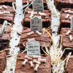 halloween brownies topped with decorative halloween candies
