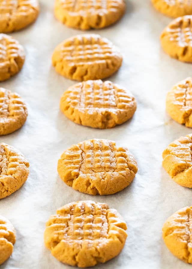 3 Ingredient Peanut Butter Cookies right out of the oven