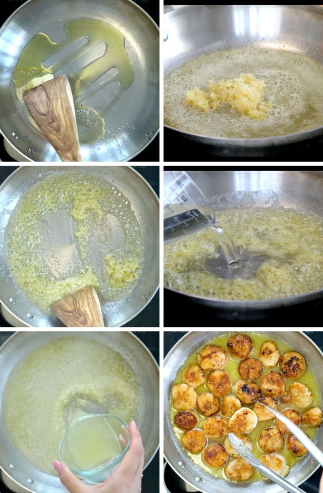 Lemon Garlic Scallops process shots