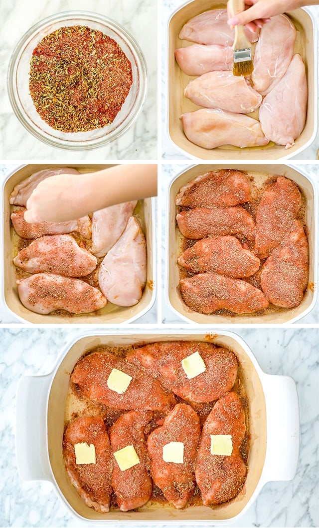 Baked Chicken Breast process shots