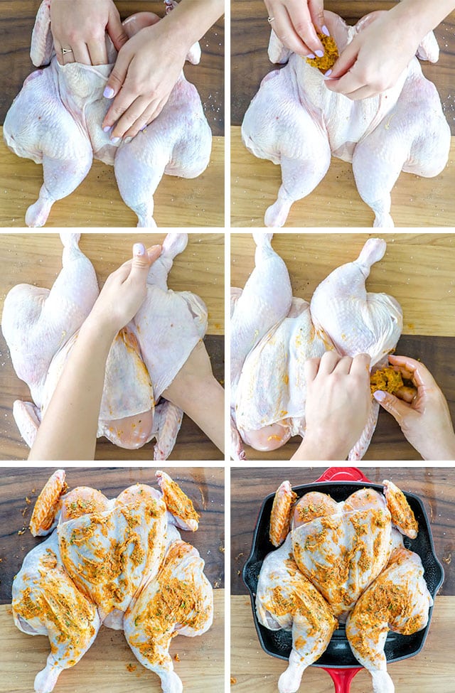 Spatchcock Chicken process shots