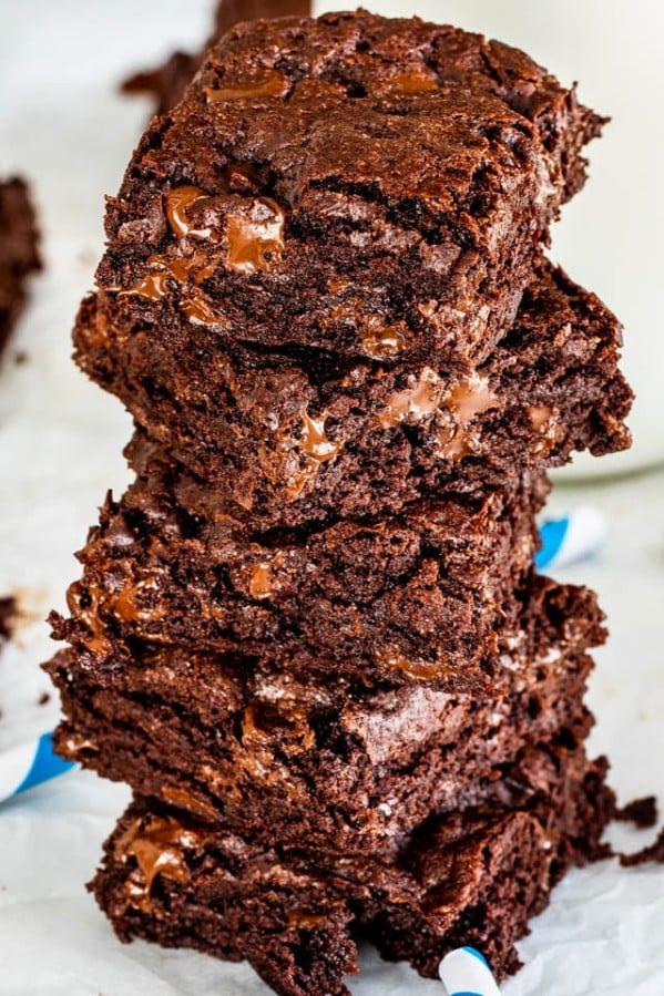brownies stacked on top of each other