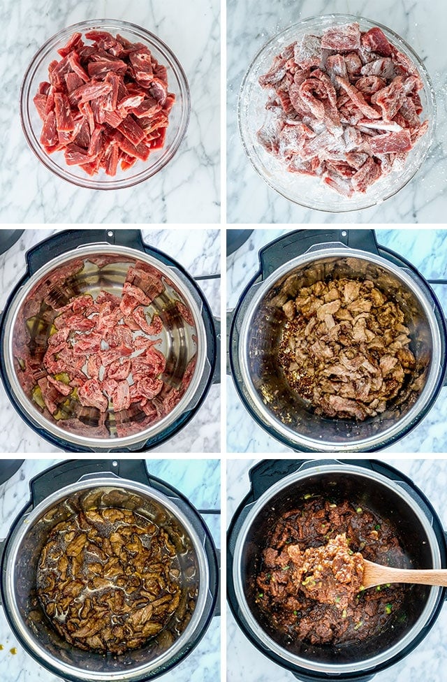 Instant Pot Mongolian Beef process shots