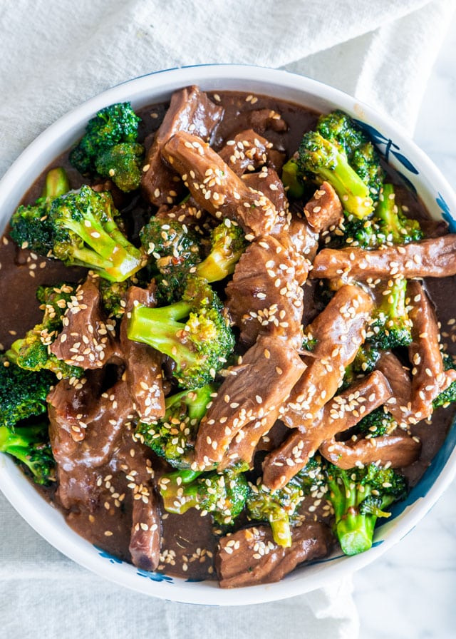 Instant Pot Beef and Broccoli in a bowl