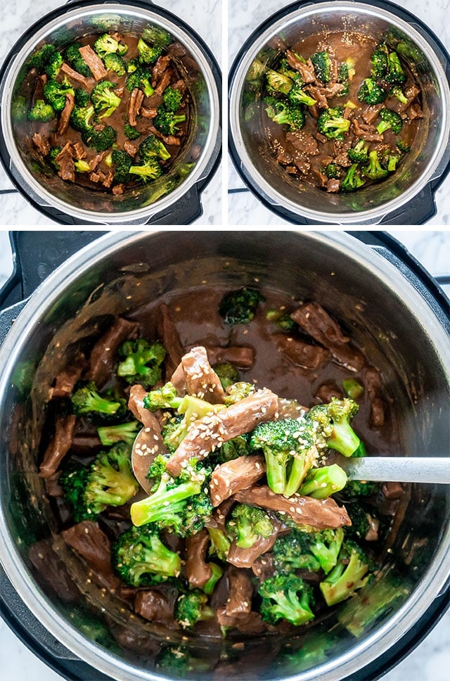 Instant Pot Beef and Broccoli process shots