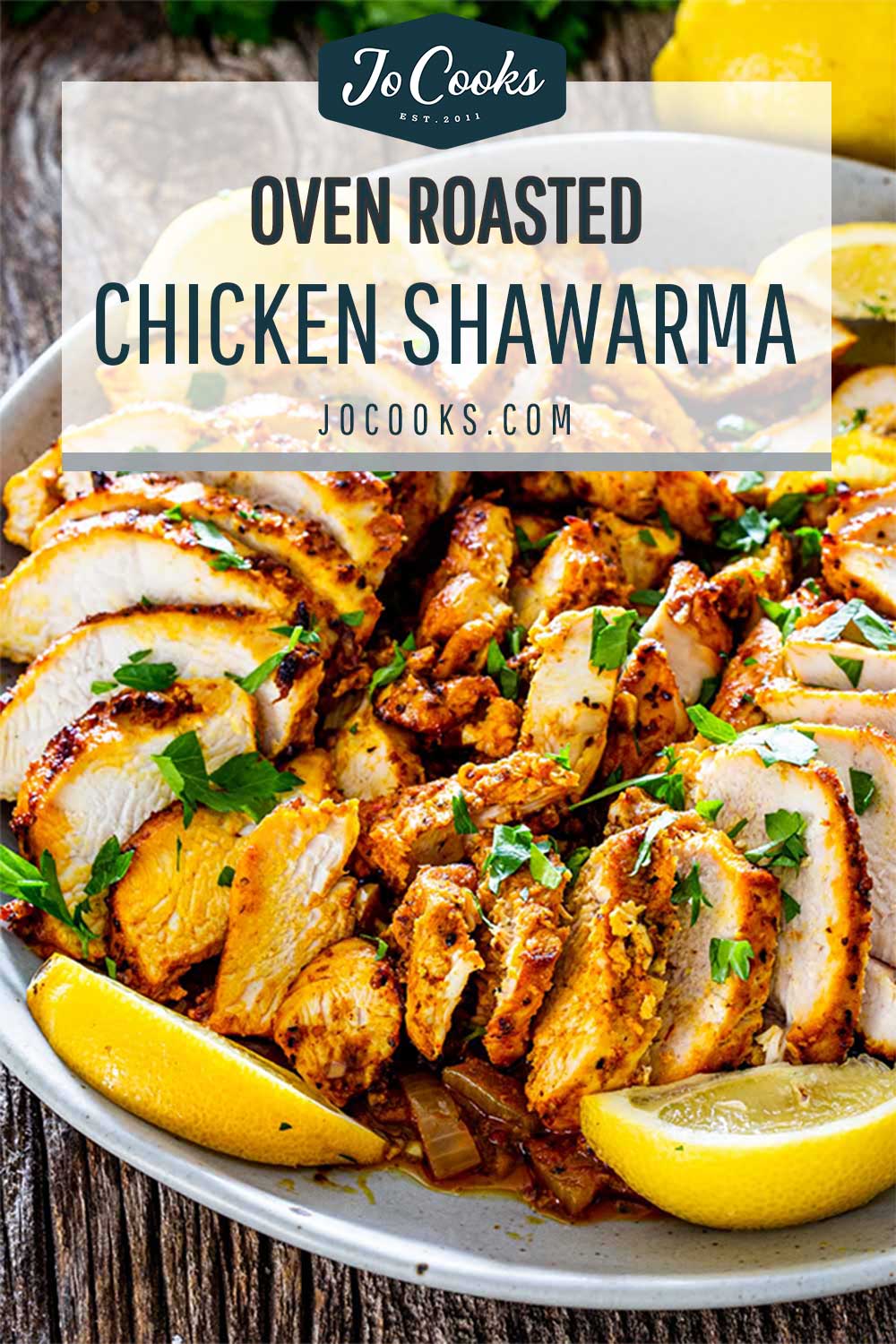 pin for oven roasted chicken shawarma.