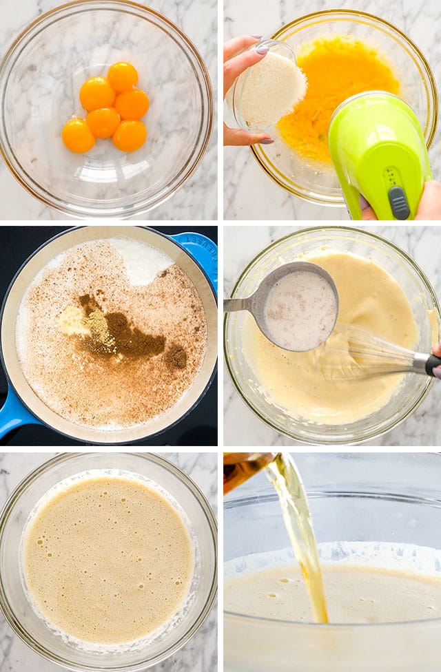Step photos of making homemade eggnog