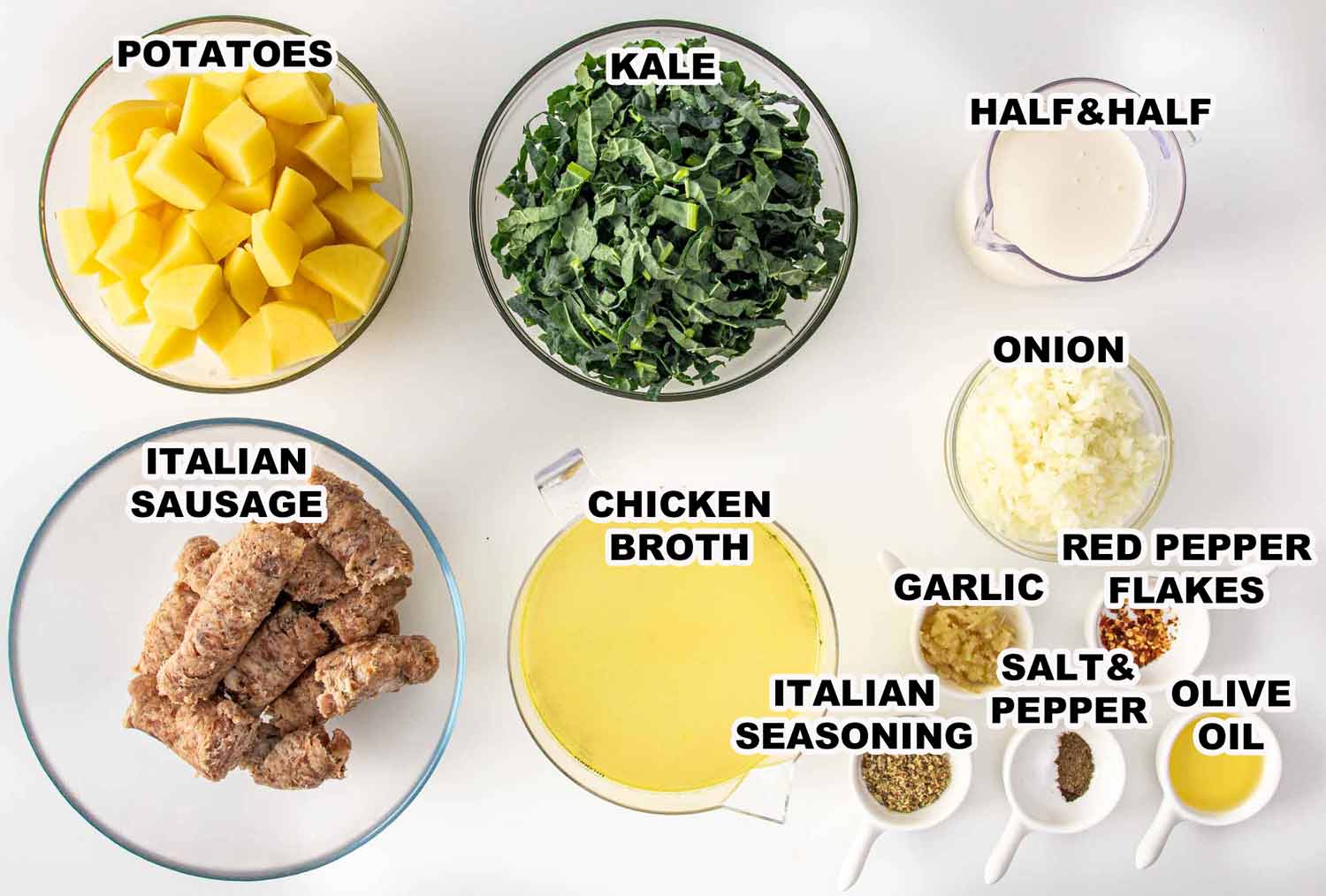 ingredients needed to make instant pot zuppa toscana.