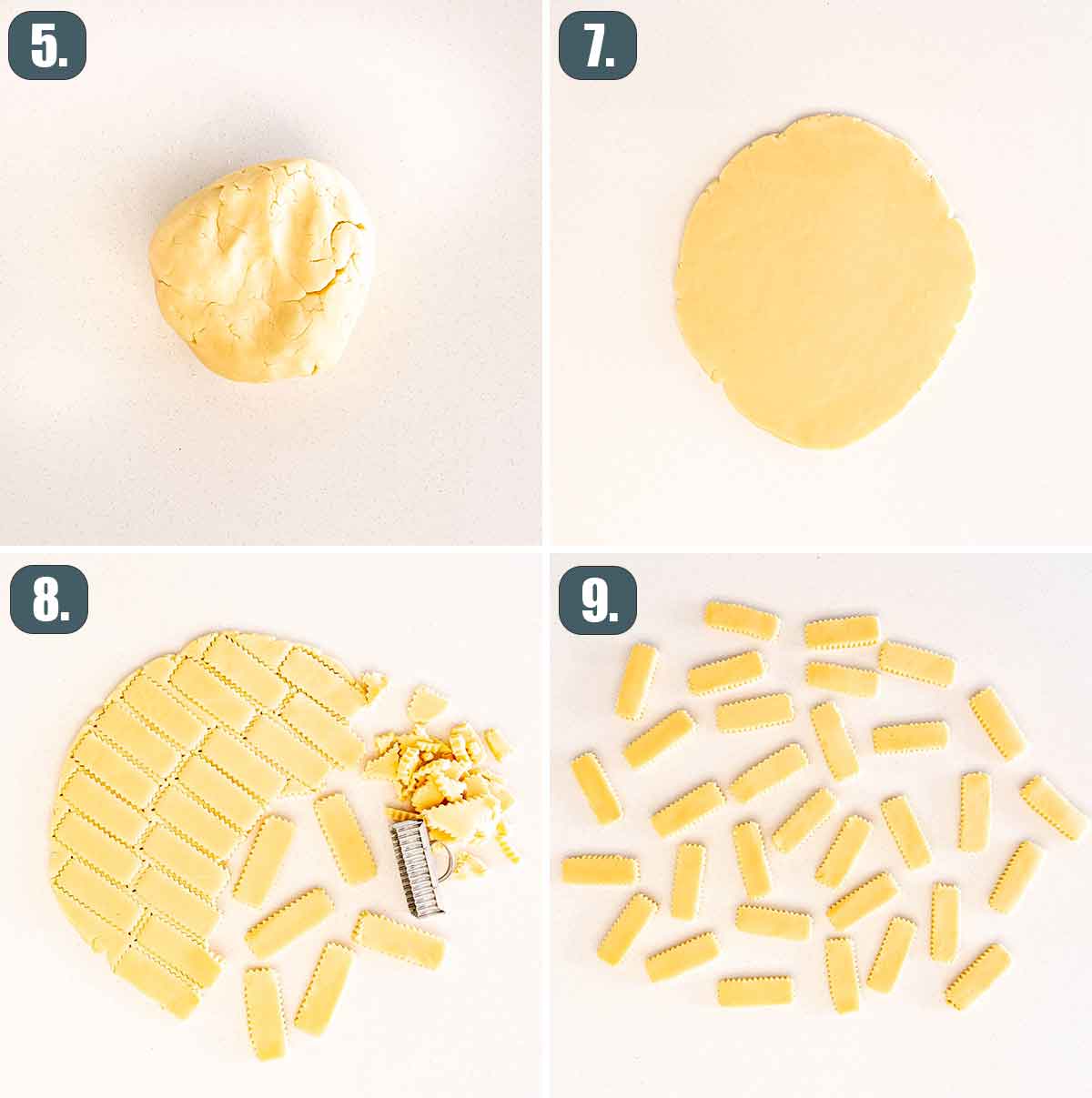 process shots showing how to cut shortbread cookies.