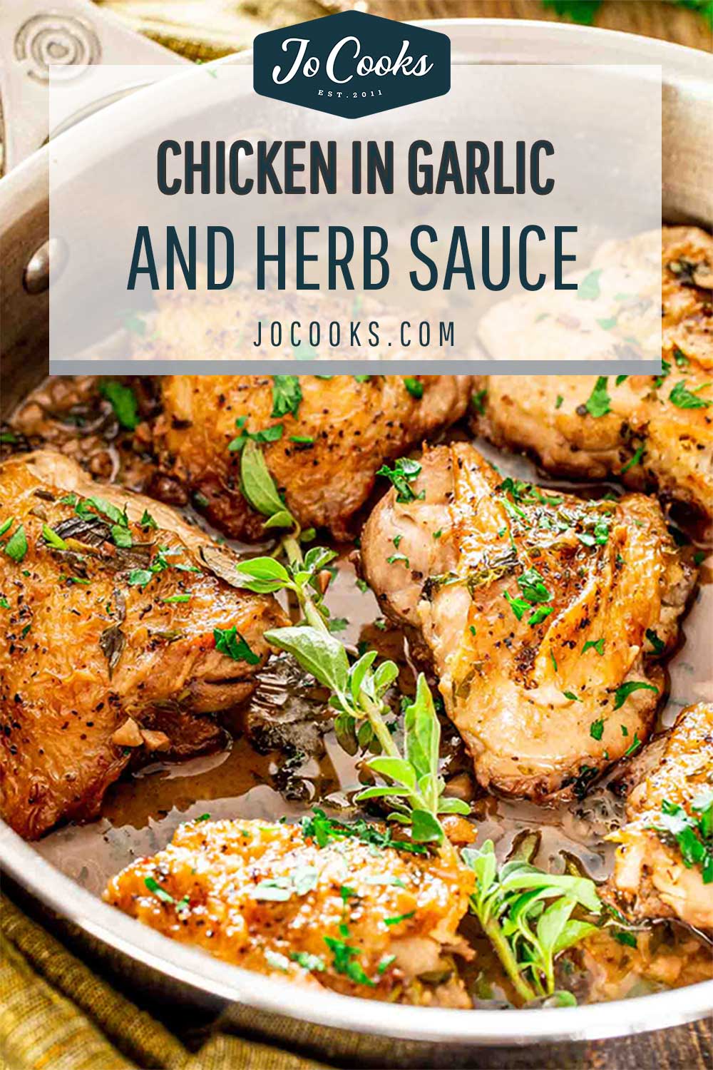 pin for chicken in garlic and herb sauce.