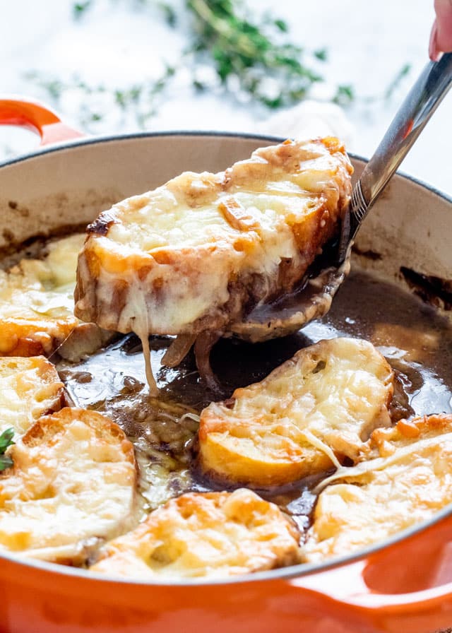 French Onion Soup in a dutch oven
