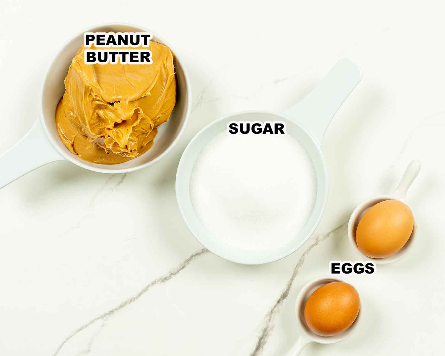 ingredients needed to make 3 ingredient peanut butter cookies.