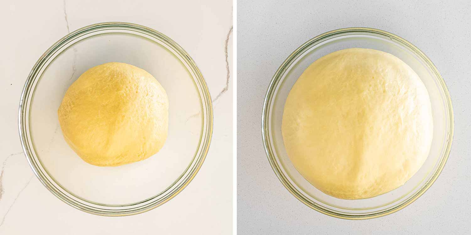 process shots showing how to make classic dinner rolls.